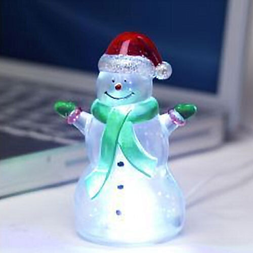 Bakaji Figurină de Crăciun Iluminată Om de Zăpadă cu Lungimea de 5 cm Bakaji Figurină de Crăciun Iluminată Om de Zăpadă cu Lungimea de 5 cm