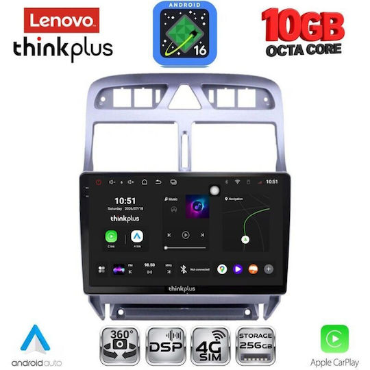 Lenovo Ltm 11512_cpa 9-Zoll-Multimedia-Tablet für Peugeot 307, Baujahr 2001–2008