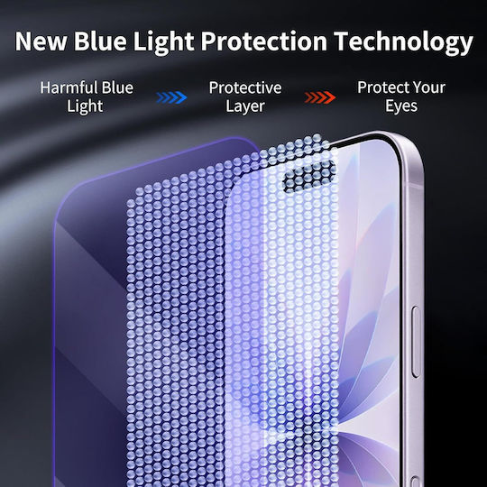 Стъклен протектор Full Cover с филтър за синя светлина за iPhone 17 Pro Max