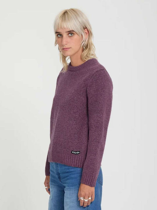 Wedmonder Women's Long Sleeve Wool Sweater Orchid Purple