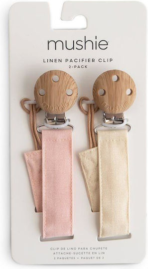 Mushie Schnullerclip aus Stoff Rosa