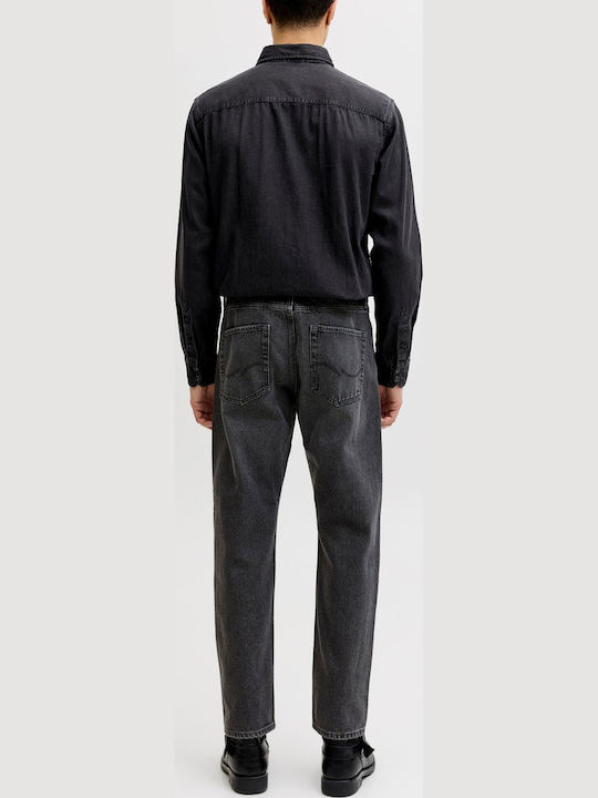 Jack & Jones Βαμβακερό Πουκάμισο Slim-Fit Black Denim