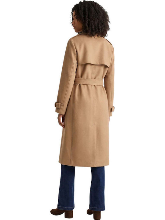 Damen-Gabardinemantel Braun