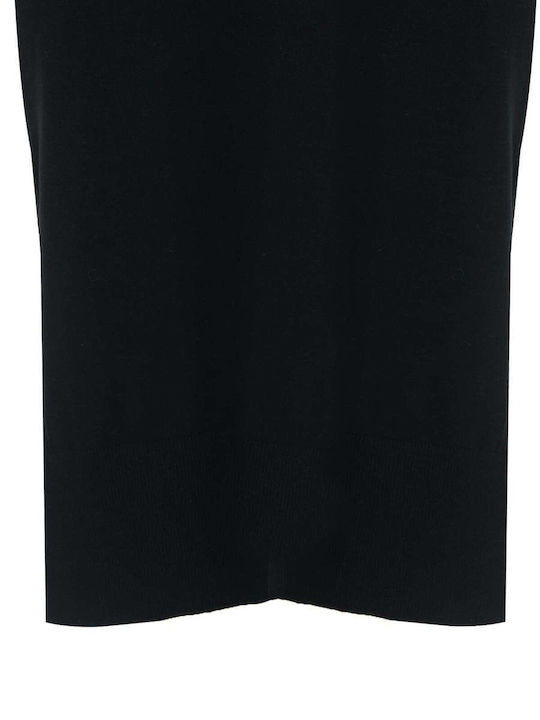 Midi Black Knitted Turtleneck Dress