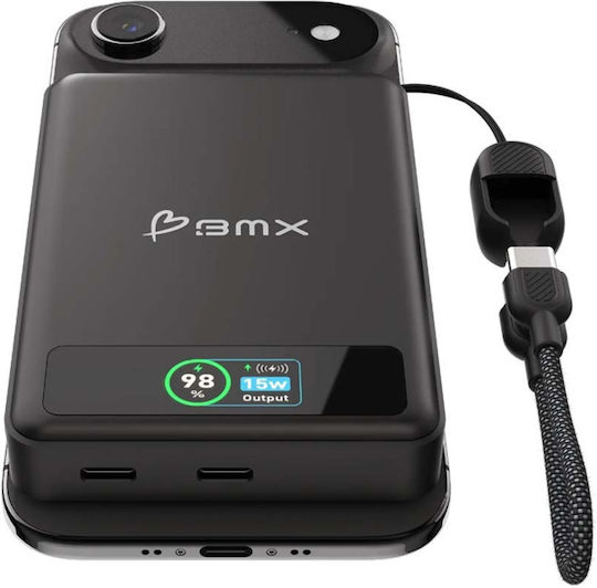 BMX SolidSafe Duo MagSafe Qi2 Външна батерия 10000 mAh 15 W с USB-C порт Черна