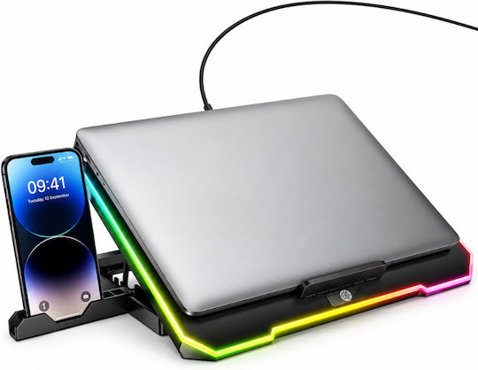 Hoco Cooling Pad για Laptop έως 17" με 2 Ανεμιστήρες και Φωτισμό DH19