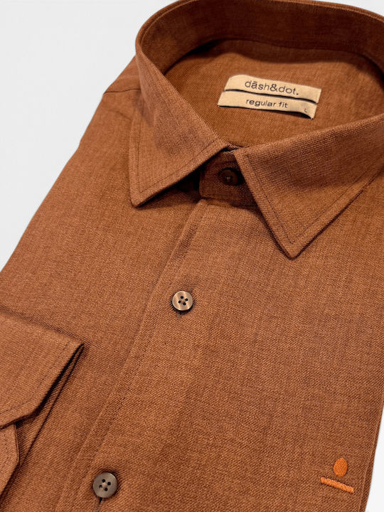 Dash&Dot Long-Sleeve Shirt in Regular Fit Camel
