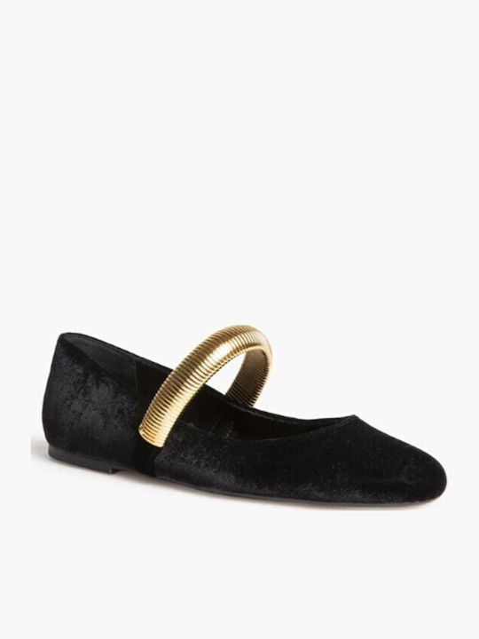 Damen-Ballerinas mit Riemchen Negro