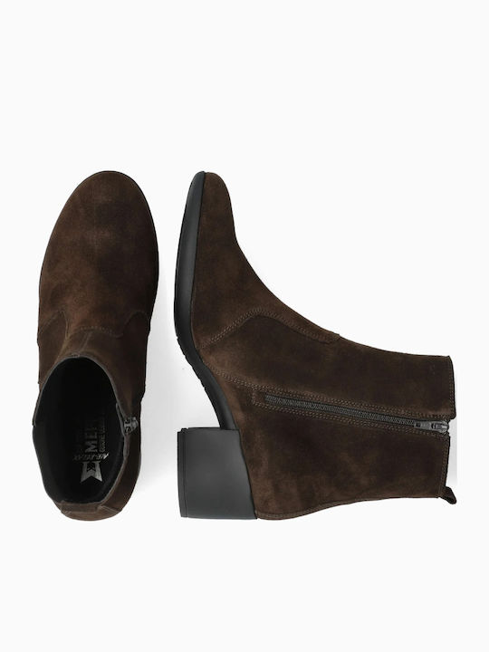 Lederne Damenstiefeletten D/Brown