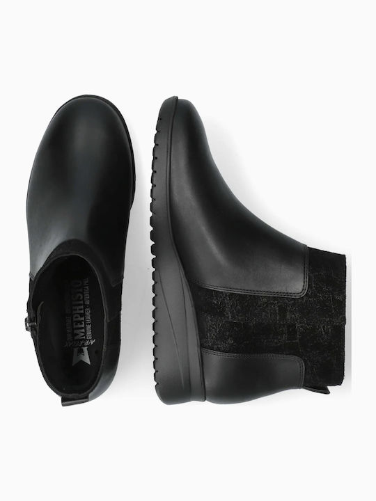 Leather Women's Ankle Boots Black