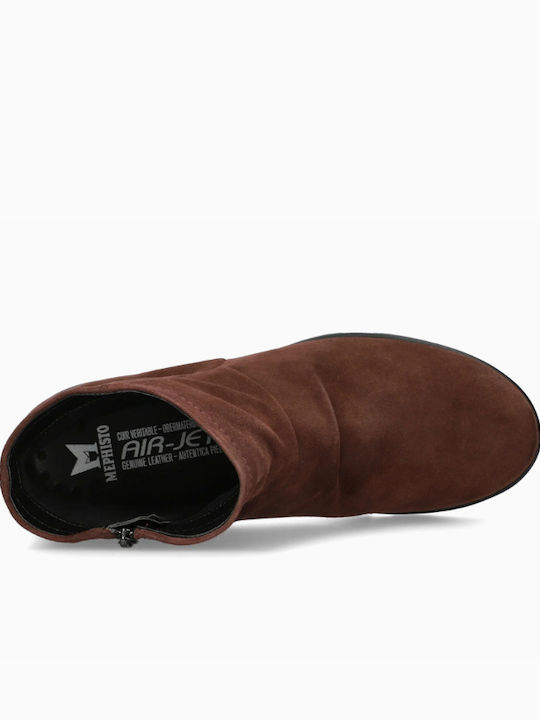 Lederne Damen-Stiefeletten in Bordeaux