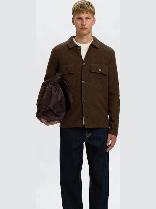 Herrenstrickjacke mit Knöpfen Braun