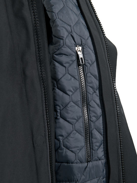 Winter Waterproof Black Parka Jacket