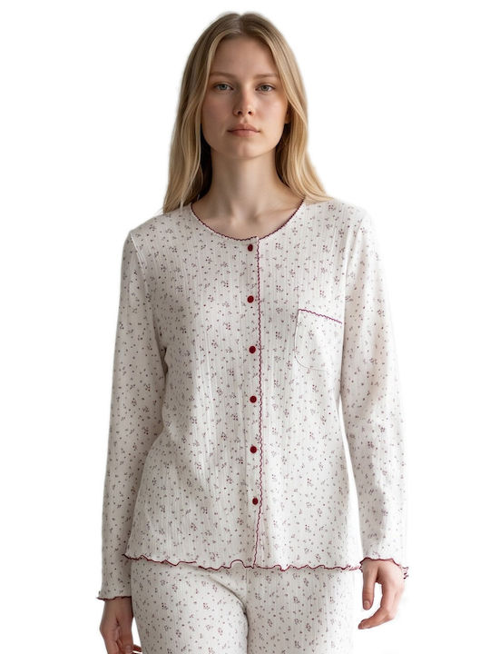 Harmony Winterliches Damen-Schlafanzugset Weiß