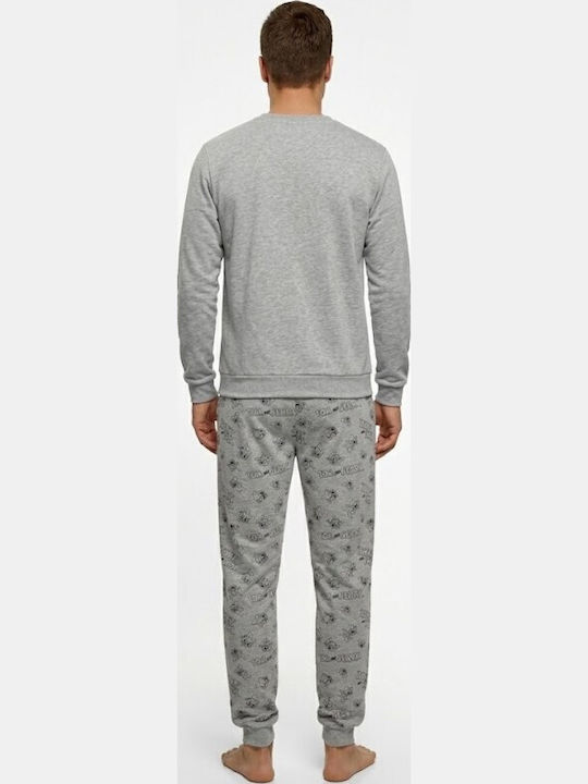 Soccus Pijama de Iarnă pentru Bărbați din Bumbac Gri