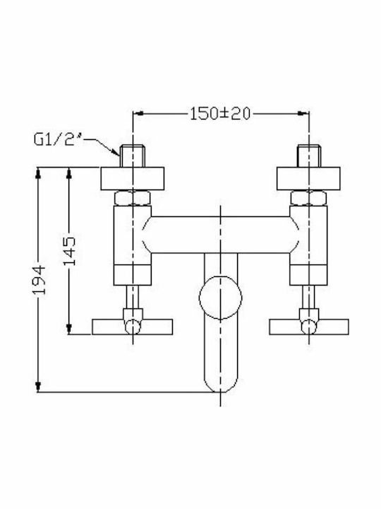 Omnires C304cr Baterie Monocomandă pentru Cadă, Termostatică, Set Complet