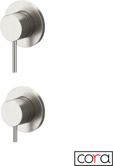 Cora Cora N10131-111+210-N5030 για Ντουζιέρα 2 Εξόδων Inox Ασημί