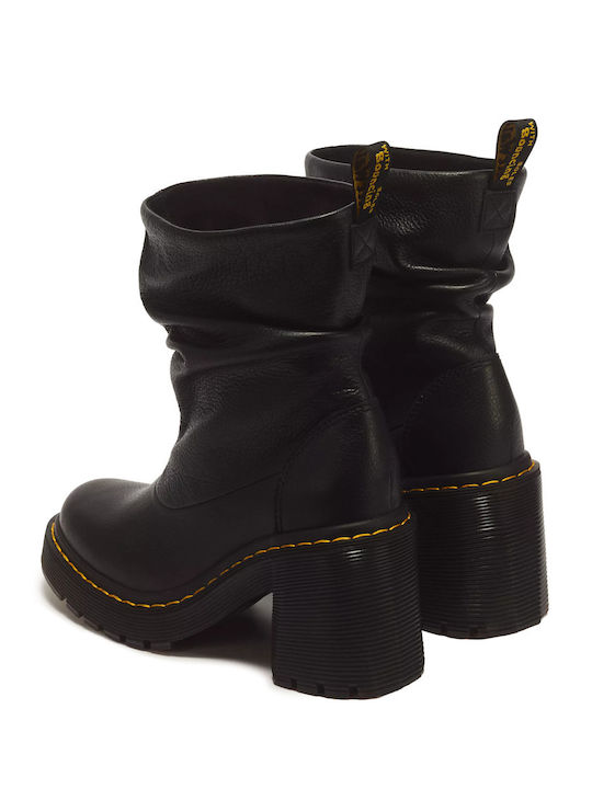 Lederne Damen-Knöchelstiefel Black