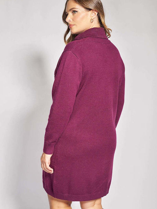 Rochie de Seară Midi Bordo