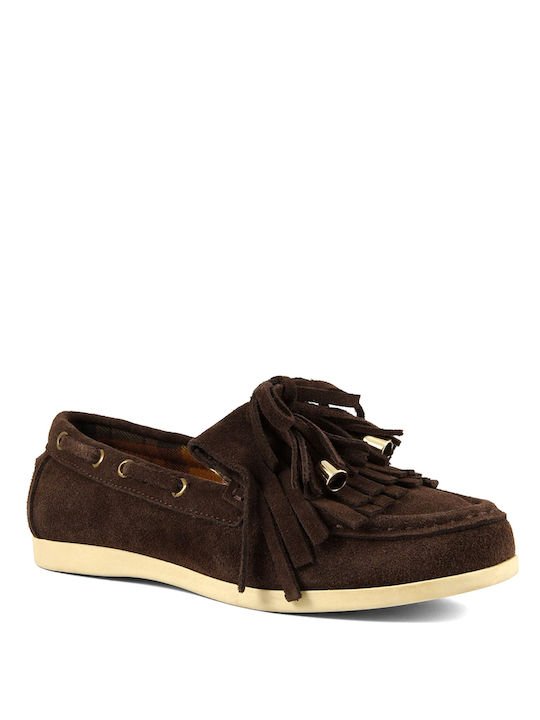 Colors Of California Suede Women's Boat Shoes in Brown