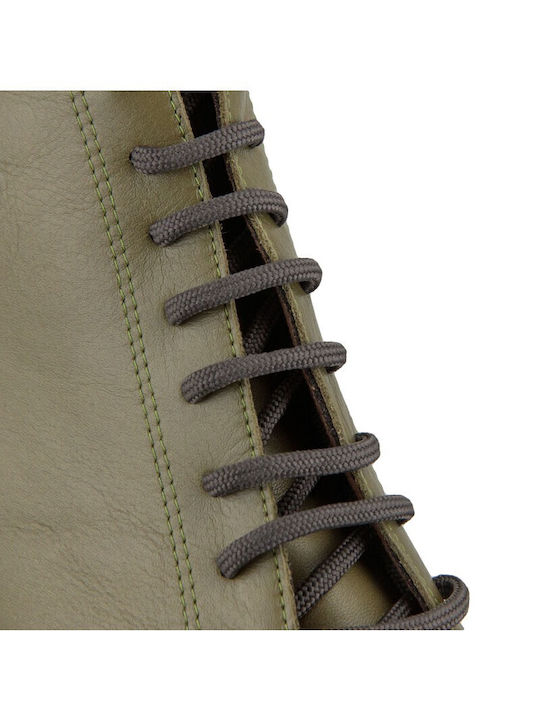 Leather Women's Ankle Boots Green