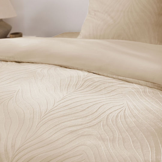 L-c Zanoa Duvet Cover Set 240x220cm King Size with 4 Pillowcases Sand