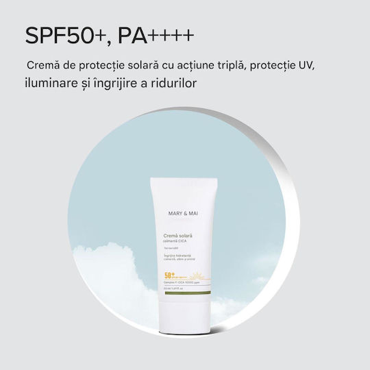 Mary & May CICA Soothing Αντηλιακή Κρέμα Προσώπου SPF50+ 50ml