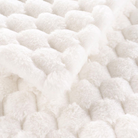 L-c Frosty Σετ Κουβέρτα Fleece Υπέρδιπλη 220x240εκ. Natural