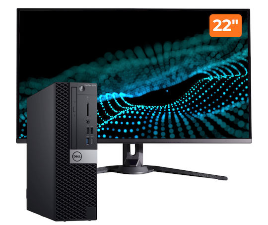 Dell Optiplex 5070 SFF Plus 22" Monitor Refurbished Grade A (Core i7-9700/8GB/256GB SSD/No OS)