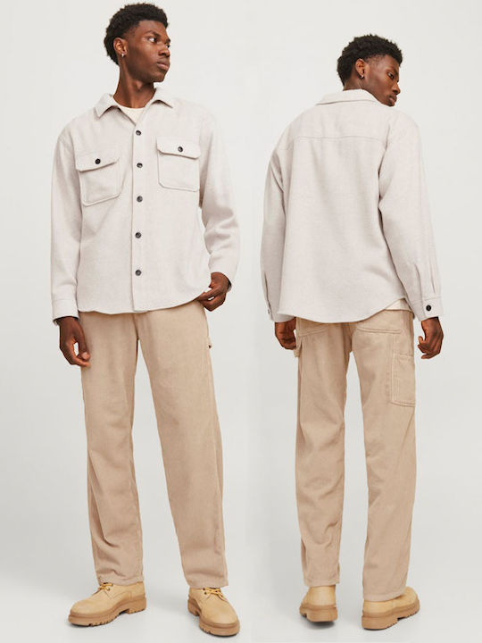 Дългоръкавна Overshirt Риза със Широка Кройка в Цвят Peyote