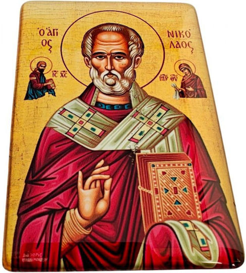 Sfântul Nicolae Icoană Magnet Glazurat 8x5.5 Cm