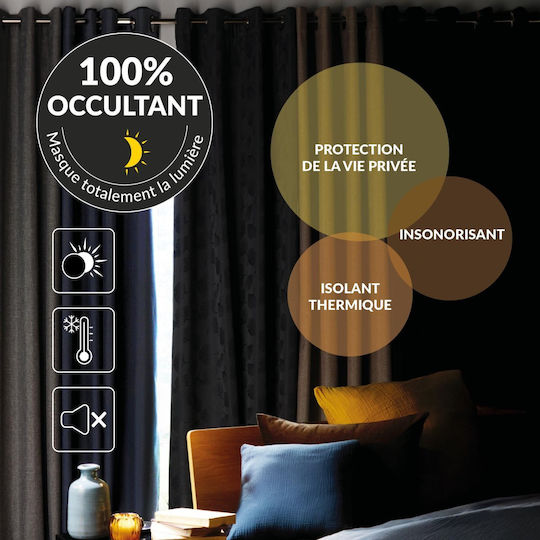 Grommet Curtain L-c Velouris Cedar 135x260cm
