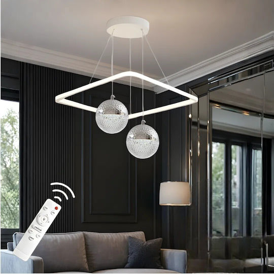 SteweHome Deckenleuchte Eva Doppel Weiß Chrom LED Mit Fernbedienung 45x90cm SteweHome Deckenleuchte Eva Doppel Weiß Chrom LED Mit Fernbedienung 45x90cm