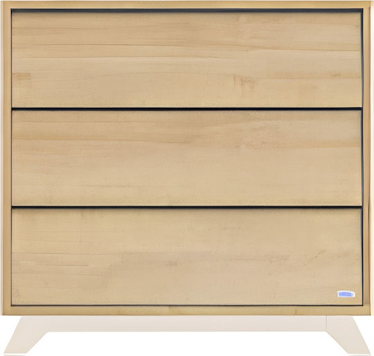 Rio Baby Dresser with 3 Drawers White 95x50x89cm