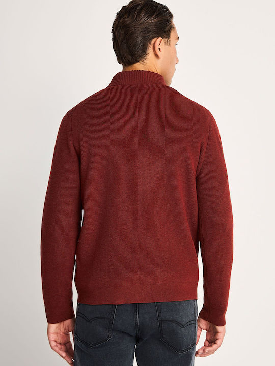 Men's Red Knitted Cardigan