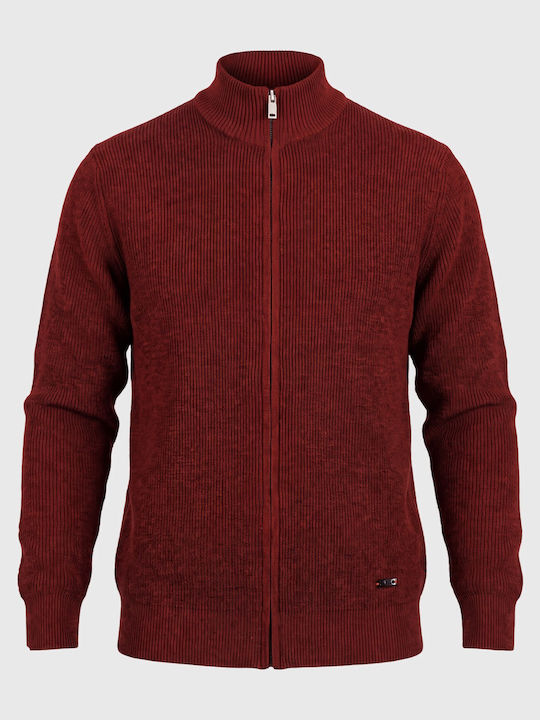 Men's Red Knitted Cardigan