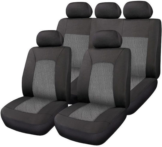 Cartech Cartech Autositzbezüge Set 11 Stück Polyester Perfekt Passform Schwarze