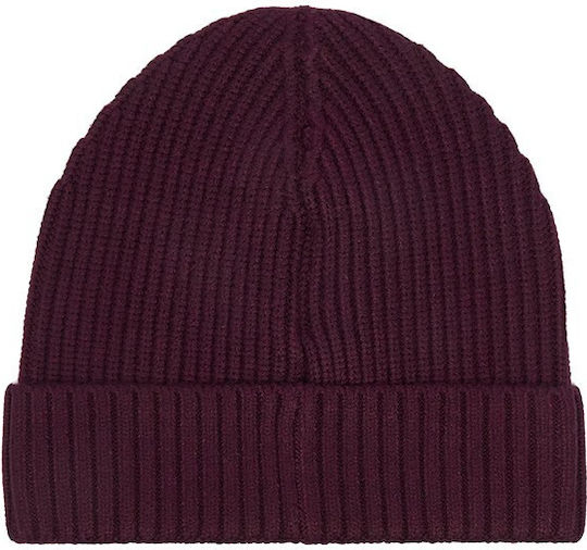 Women's Knitted Beanie in Burgundy