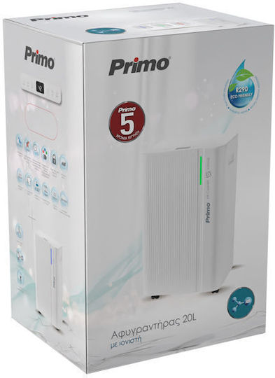 Primo 20L Αφυγραντήρας με Συμπιεστή και Ιονιστή 20lt Γκρι