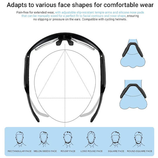 BlackView Fahrradbrille mit schwarzem Rahmen und dunklen Gläsern