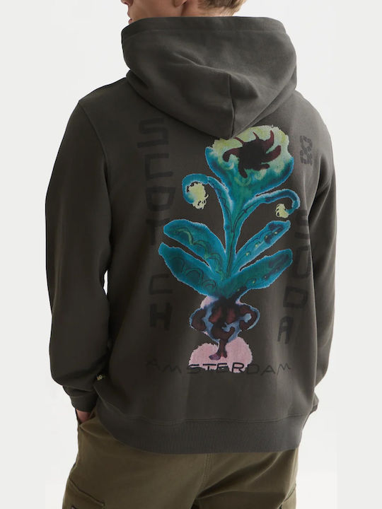 Scotch & Soda Суитшърт Raven с Качулка и Артистична Щампа Отпред и Отзад