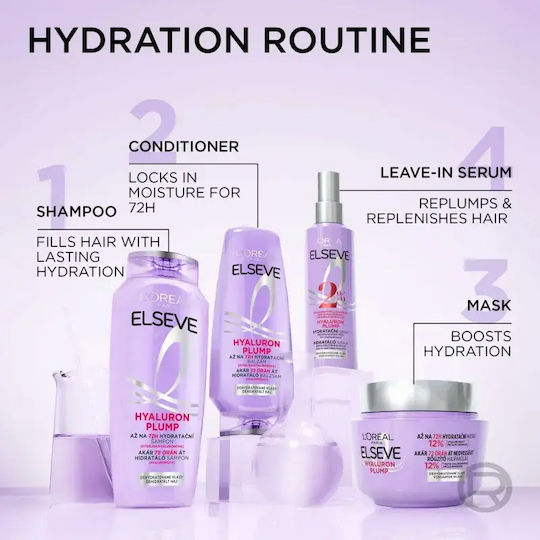 L'Oreal Paris Elseve Hyaluron Plump Nachfüll-Shampoo für Feuchtigkeit und Volumen für alle Haartypen 700 ml