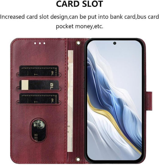 Калъф Портмоне Wine Red Tcl K70 4G K70 Power 4G