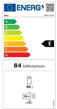Ψυγείο Συντήρησης 85lt Υ84xΠ45.5xΒ45.5εκ. Μαύρο AKFR107BKR