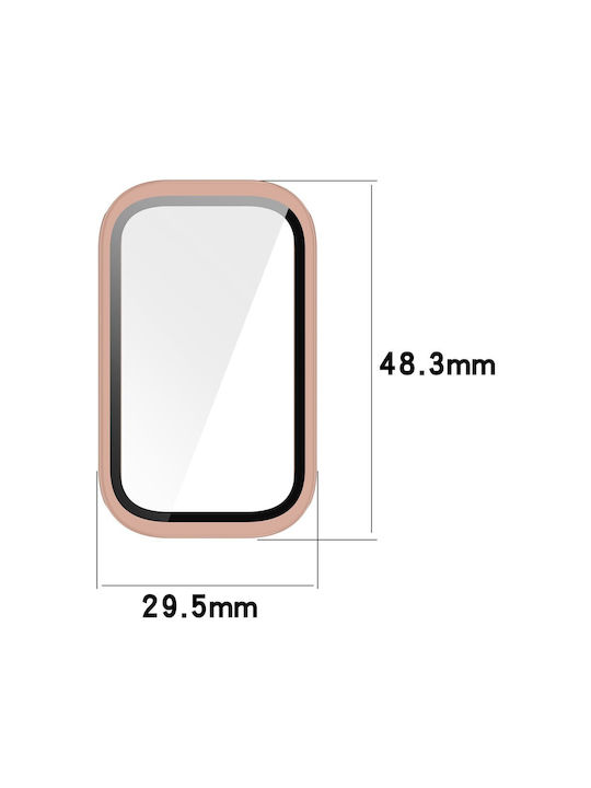 Hartschale mit integriertem gehärtetem Glas für Xiaomi Smart Band 9 Active Redmi Band 3 Watch Schwarz