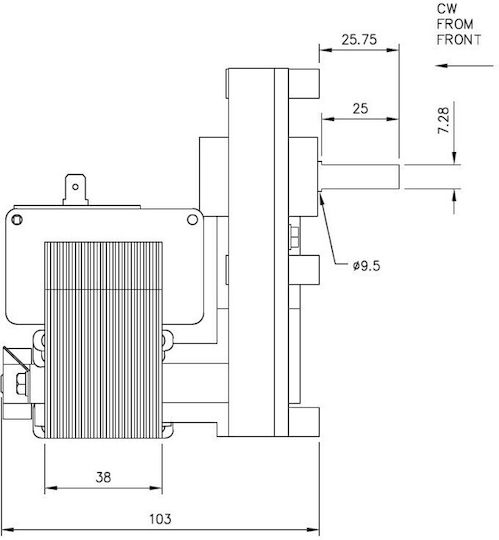 Електрически мотор-редуктор за пелетна печка Mellor Fb1199 5,3 rpm Lafat Artel Alfa-plam Ferroli Mareli Systems Ideal Clima Still Green Atritube Други