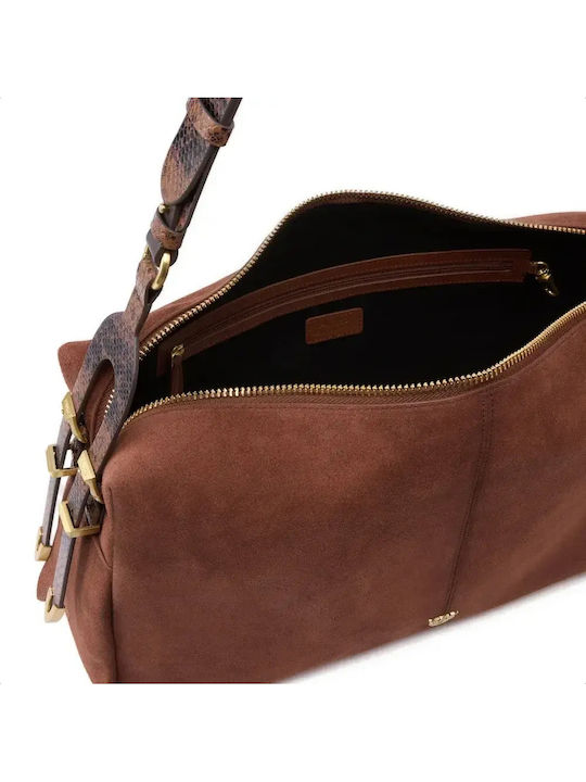 Classic Leather Women's Shoulder / Crossbody Bag Suede Castano Intenso