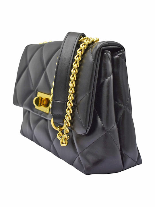 Leather Women's Flap Bag Black