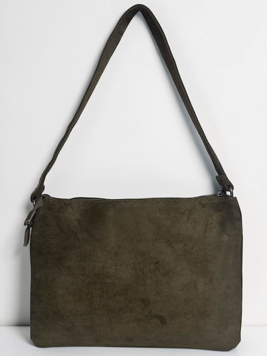 Women's Suede Shoulder Bag Dark Olive