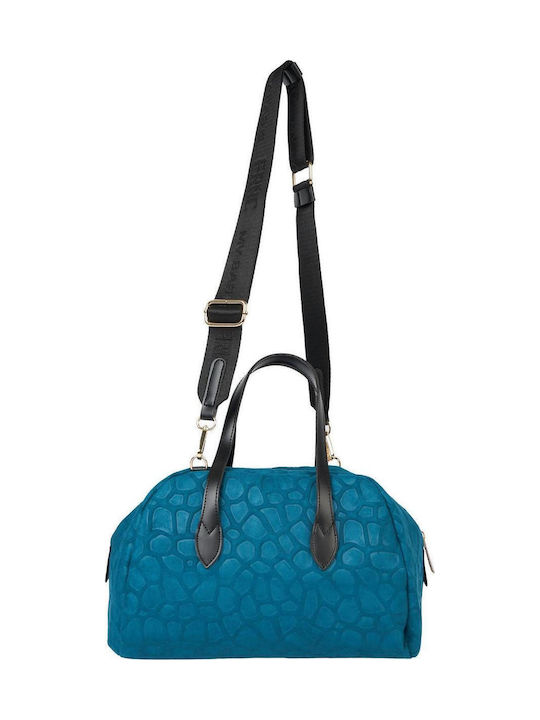 Petrolblaue Damen-Schultertasche